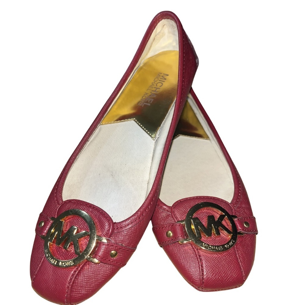 Michael Kors Fulton Moc Ballet Flats - Dark Red/Burgundy Leather, 6.5M